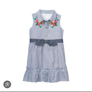 Janie and Jack Embroidered Stripe Shirtdress
